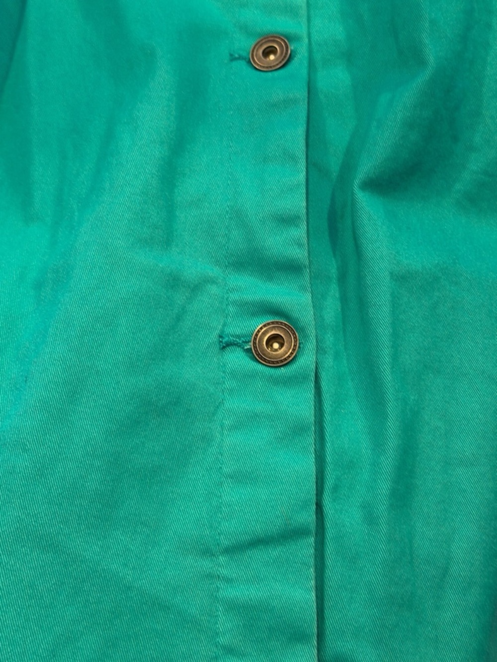 CJ Banks Turquoise Embellished Button-Front Women’s Lightweight Denim Jacket - Picture 11 of 11